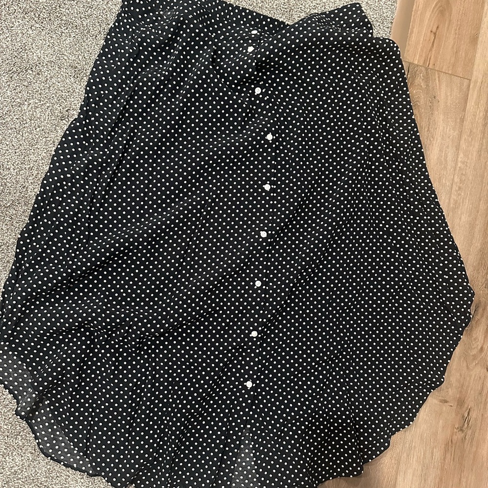 GAP Black and White Polka Dot A-Line Skirt